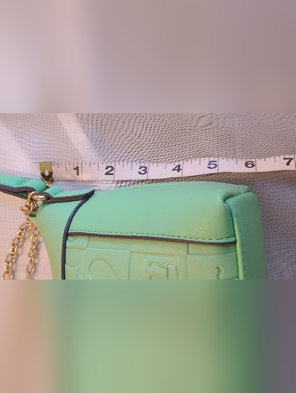 NWOT Juicy Couture Embossed Mint Green Shoulder Bag with Gold Chain - Picture 13 of 15